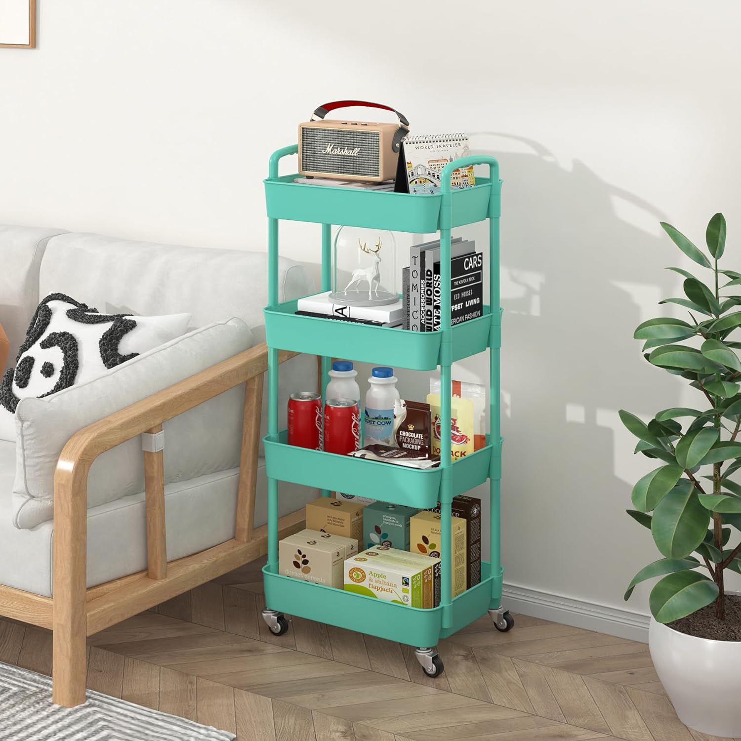 Plastic Rolling Utility Cart, Storage Trolley, Movable Storage Organizer, Storage Cart -3 Tier Plastic Rolling Utility Cart, Storage Trolley, Movable Storage Organizer, Storage Cart -3 Tier